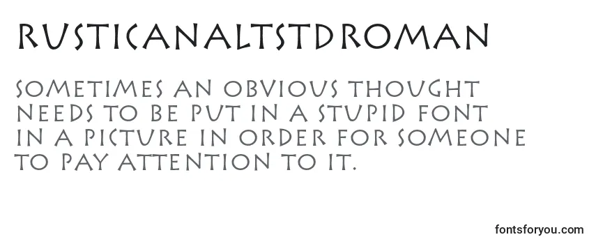 Review of the RusticanaltstdRoman Font