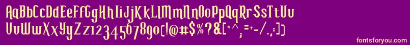 MySevenTs Font – Yellow Fonts on Purple Background