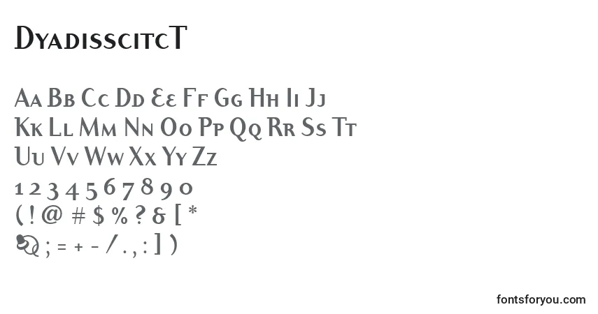 DyadisscitcT font – alphabet, numbers, special characters