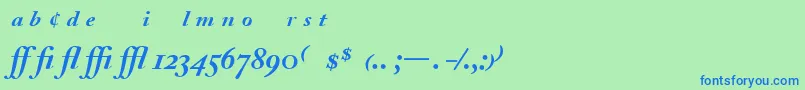 AdobeCaslonBoldItalicExpert Font – Blue Fonts on Green Background