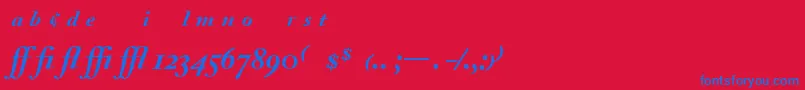 AdobeCaslonBoldItalicExpert Font – Blue Fonts on Red Background