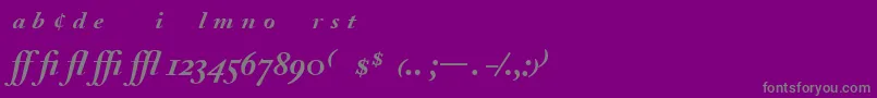 Шрифт AdobeCaslonBoldItalicExpert – серые шрифты на фиолетовом фоне