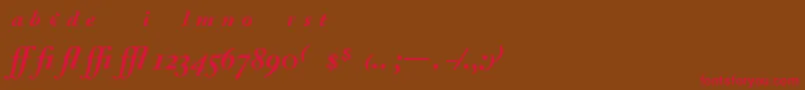 AdobeCaslonBoldItalicExpert Font – Red Fonts on Brown Background