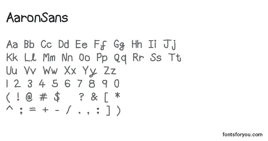 Schriftart AaronSans – Alphabet, Zahlen, spezielle Symbole
