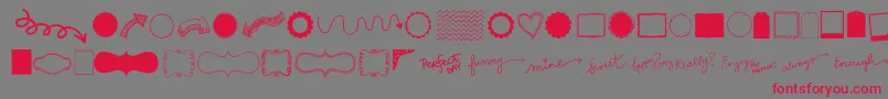 Kg Flavor And Frames Three Font – Red Fonts on Gray Background