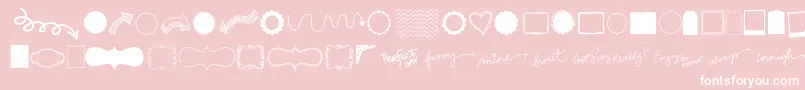 Kg Flavor And Frames Three-Schriftart – Weiße Schriften auf rosa Hintergrund