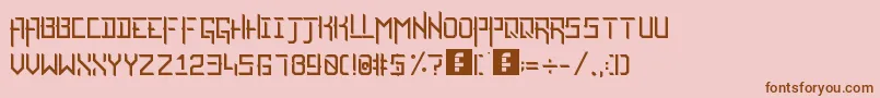 RazorEphinea-Schriftart – Braune Schriften auf rosa Hintergrund