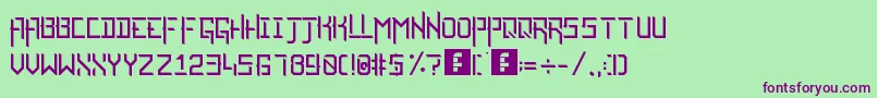 RazorEphinea-fontti – violetit fontit vihreällä taustalla