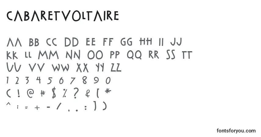 Schriftart CabaretVoltaire – Alphabet, Zahlen, spezielle Symbole