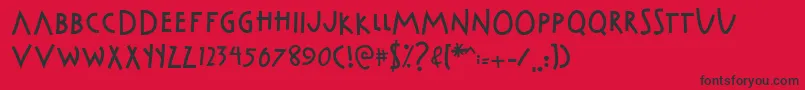 フォントCabaretVoltaire – 赤い背景に黒い文字