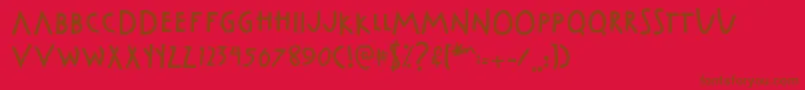 CabaretVoltaire-fontti – ruskeat fontit punaisella taustalla