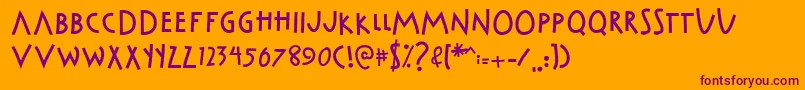 CabaretVoltaire Font – Purple Fonts on Orange Background