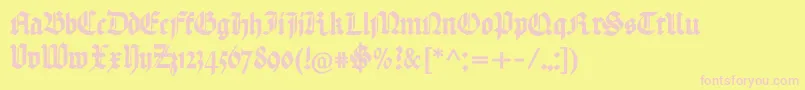 Handtextur Font – Pink Fonts on Yellow Background