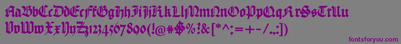 フォントHandtextur – 紫色のフォント、灰色の背景