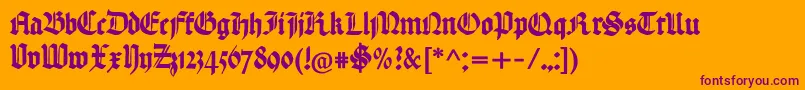 Handtextur-fontti – violetit fontit oranssilla taustalla