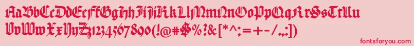 フォントHandtextur – ピンクの背景に赤い文字