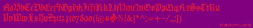 Handtextur Font – Red Fonts on Purple Background