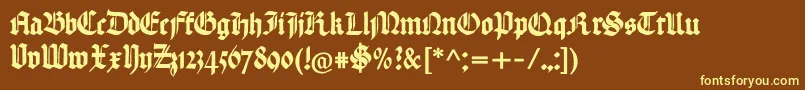 Шрифт Handtextur – жёлтые шрифты на коричневом фоне