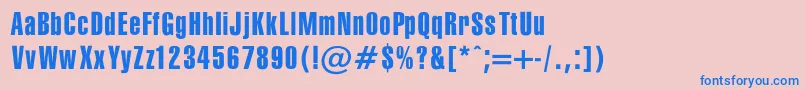 SwissExtraCompressedNormaRegular Font – Blue Fonts on Pink Background