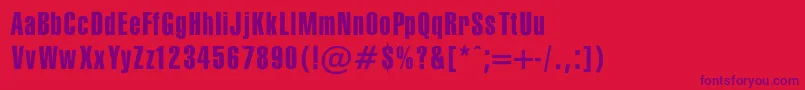 SwissExtraCompressedNormaRegular Font – Purple Fonts on Red Background