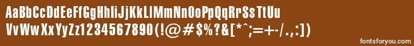 Шрифт SwissExtraCompressedNormaRegular – белые шрифты на коричневом фоне