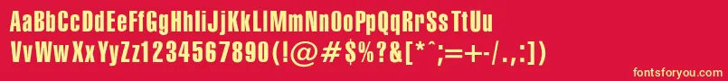 SwissExtraCompressedNormaRegular Font – Yellow Fonts on Red Background
