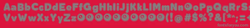 フォントBolaOchoCollegeFontFfp – 赤い背景に灰色の文字