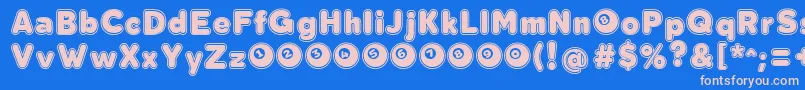 フォントBolaOchoCollegeFontFfp – ピンクの文字、青い背景