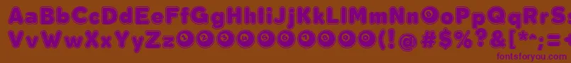 BolaOchoCollegeFontFfp-Schriftart – Violette Schriften auf braunem Hintergrund