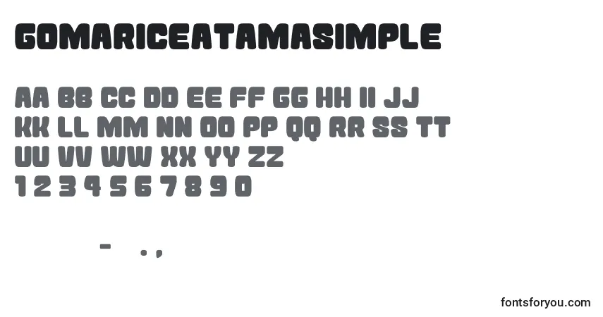 A fonte GomariceAtamaSimple – alfabeto, números, caracteres especiais