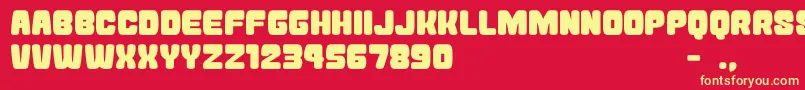 GomariceAtamaSimple Font – Yellow Fonts on Red Background