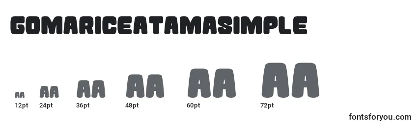 GomariceAtamaSimple Font Sizes