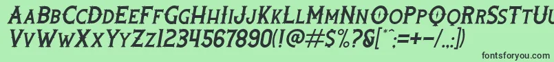 フォントRootersItalic – 緑の背景に黒い文字