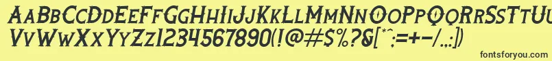 RootersItalic Font – Black Fonts on Yellow Background