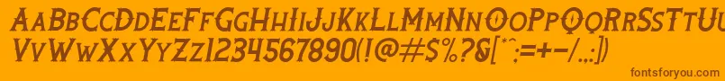 RootersItalic Font – Brown Fonts on Orange Background