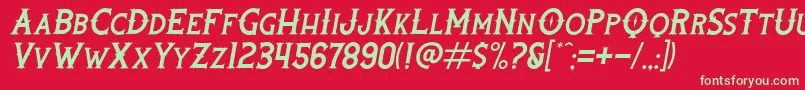 RootersItalic Font – Green Fonts on Red Background