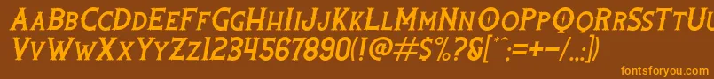 Шрифт RootersItalic – оранжевые шрифты на коричневом фоне