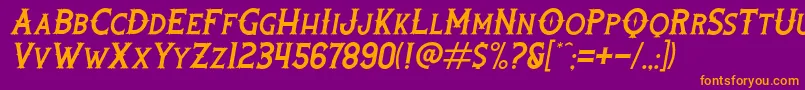 RootersItalic Font – Orange Fonts on Purple Background