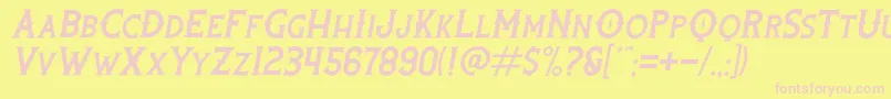 RootersItalic Font – Pink Fonts on Yellow Background