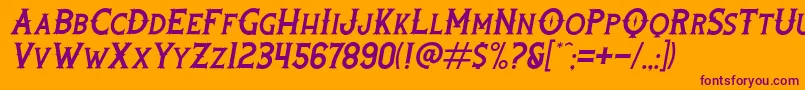 RootersItalic Font – Purple Fonts on Orange Background