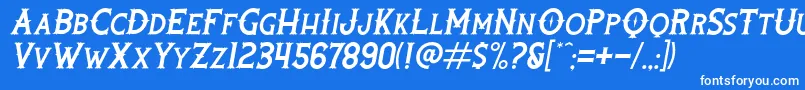RootersItalic Font – White Fonts on Blue Background