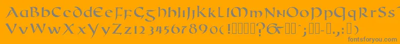 Romanuncialmodern Font – Gray Fonts on Orange Background