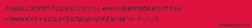 Saiba mais sobre a fonte Flesheatingwhackital Fonte Flesheatingwhackital – fontes pretas em um fundo vermelho