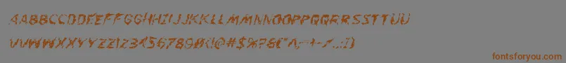 Flesheatingwhackital Font – Brown Fonts on Gray Background