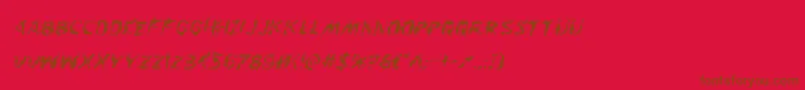 Flesheatingwhackital Font – Brown Fonts on Red Background