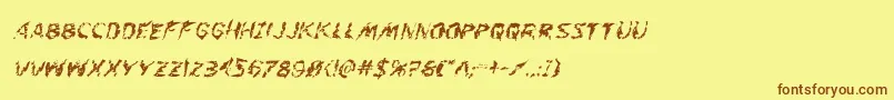 Flesheatingwhackital Font – Brown Fonts on Yellow Background