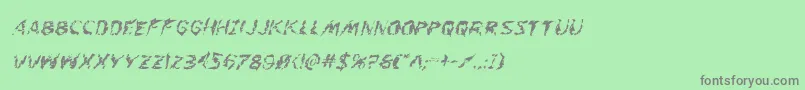 Flesheatingwhackital-fontti – harmaat kirjasimet vihreällä taustalla