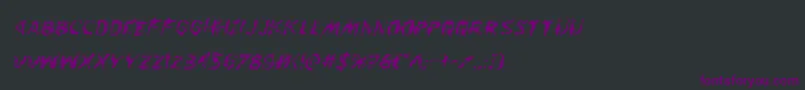 フォントFlesheatingwhackital – 黒い背景に紫のフォント