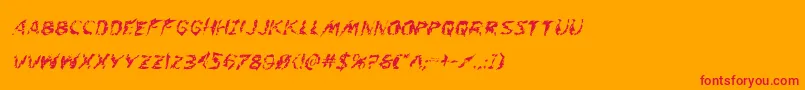 Flesheatingwhackital Font – Red Fonts on Orange Background