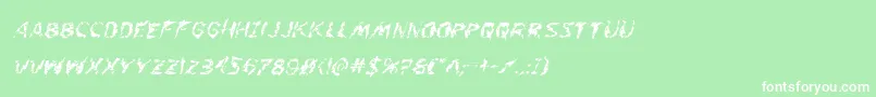 Flesheatingwhackital-Schriftart – Weiße Schriften auf grünem Hintergrund
